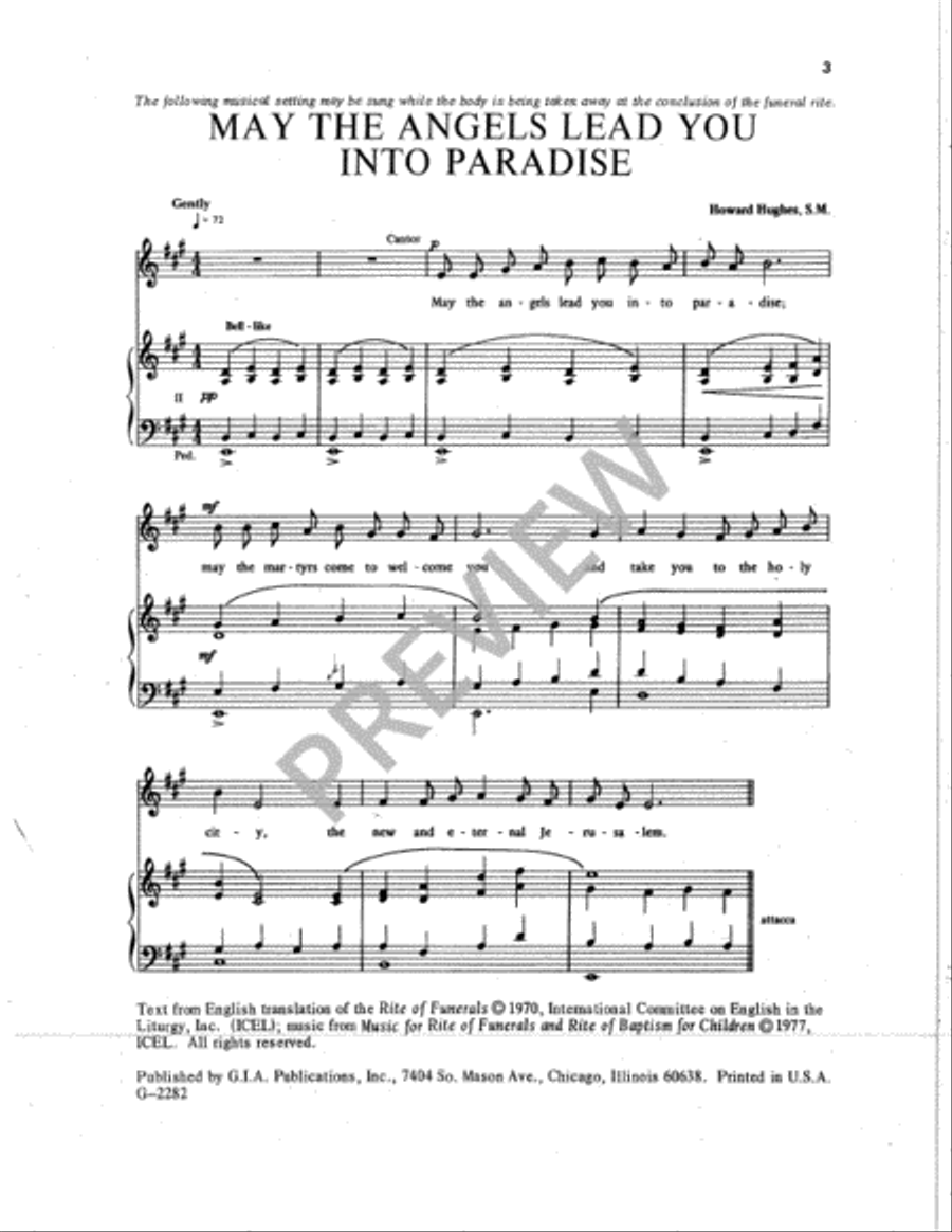 May the Angels Lead You to Paradise Organ Accompaniment scores gallery preview page 3