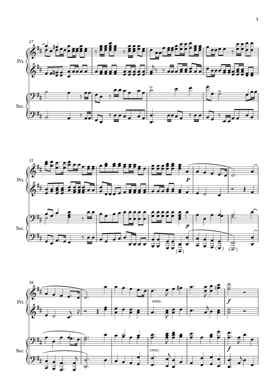 Hallelujah Chorus for 1 piano 4 hands Choir scores gallery preview page 4