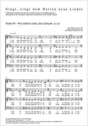 Psalm 84: Wie lieblich schon, Herr Zebaoth