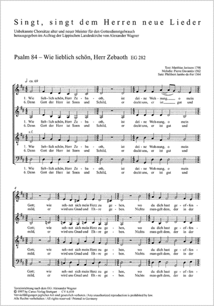 Psalm 84: Wie lieblich schon, Herr Zebaoth