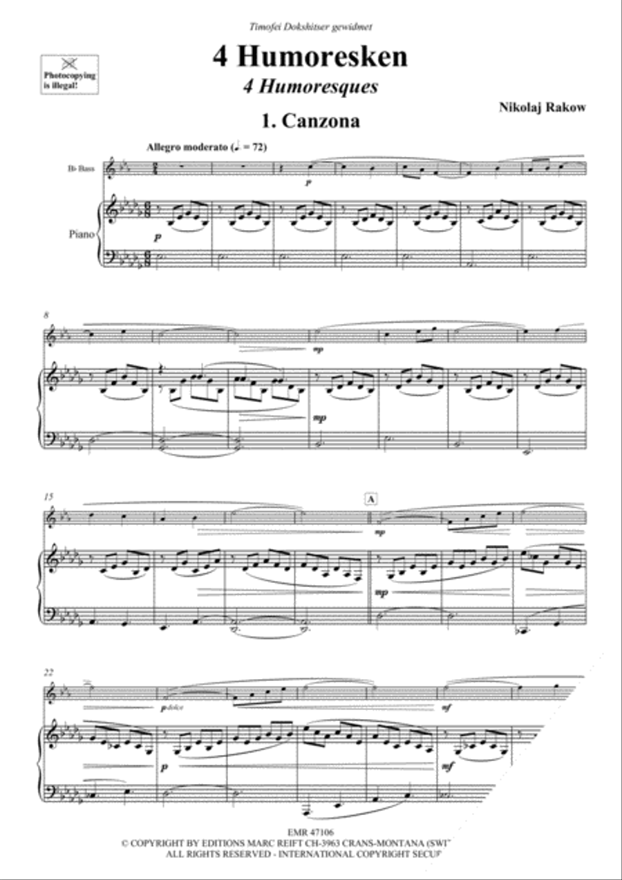 4 Humoresken Voice Solo scores gallery preview page 3