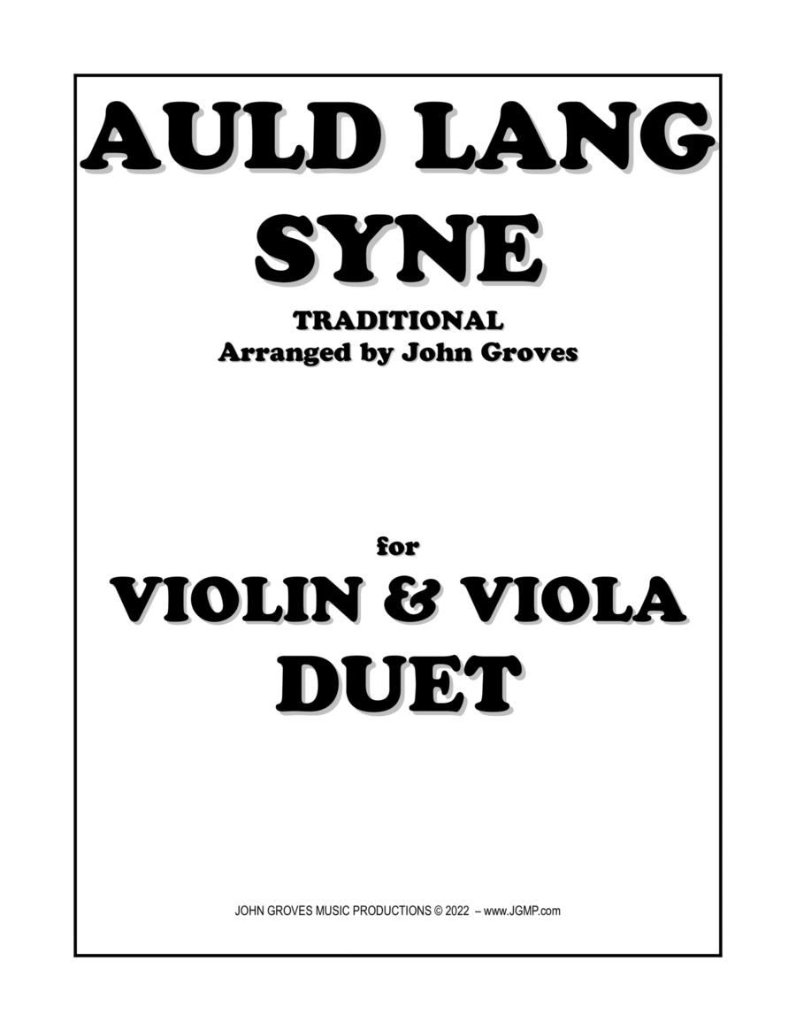 Book cover for Auld Lang Syne - Violin & Viola Duet