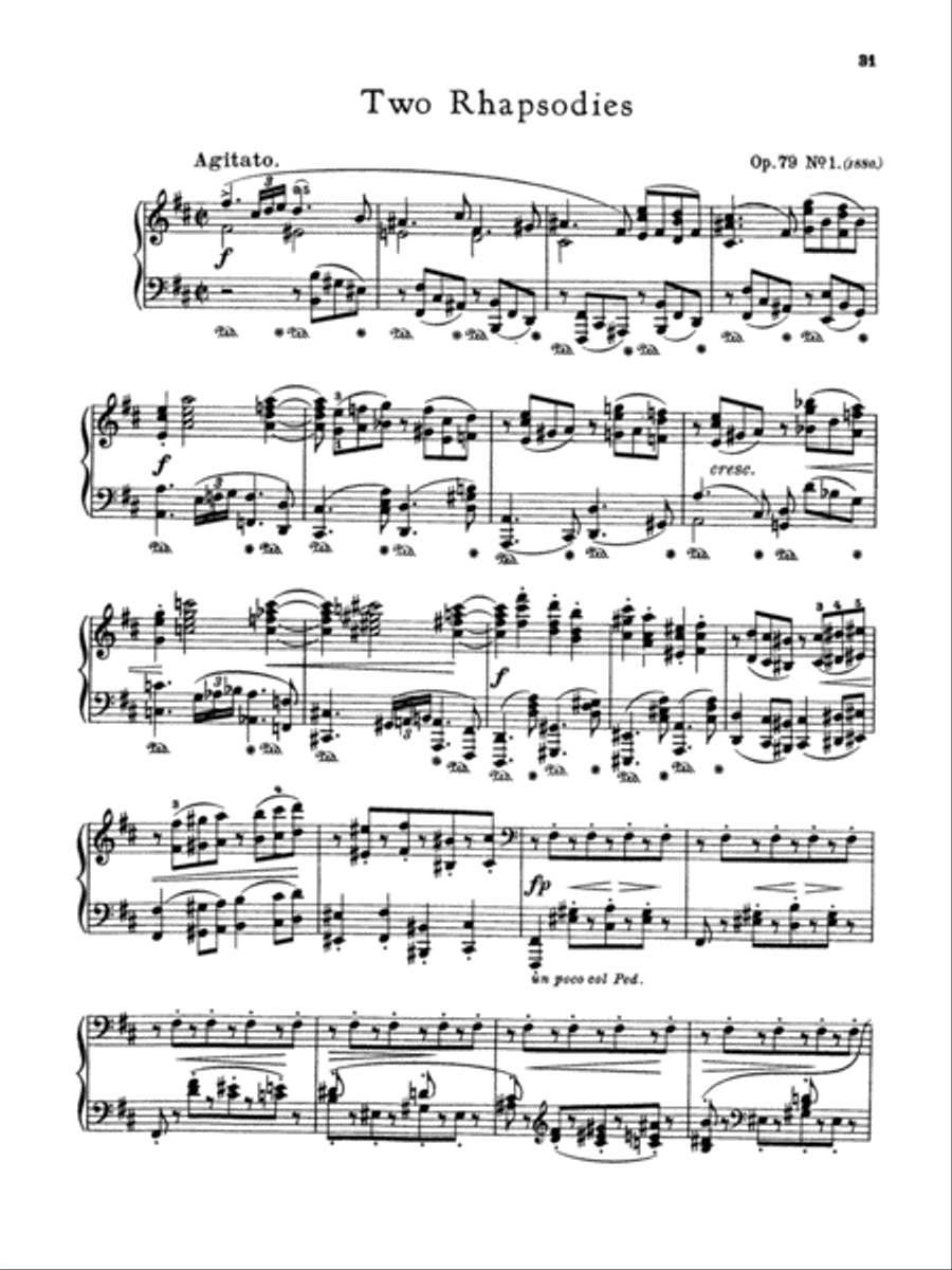 Brahms: Piano Works (Volume II: Op. 76-119 & 5 Etudes) Piano Method scores gallery preview page 1