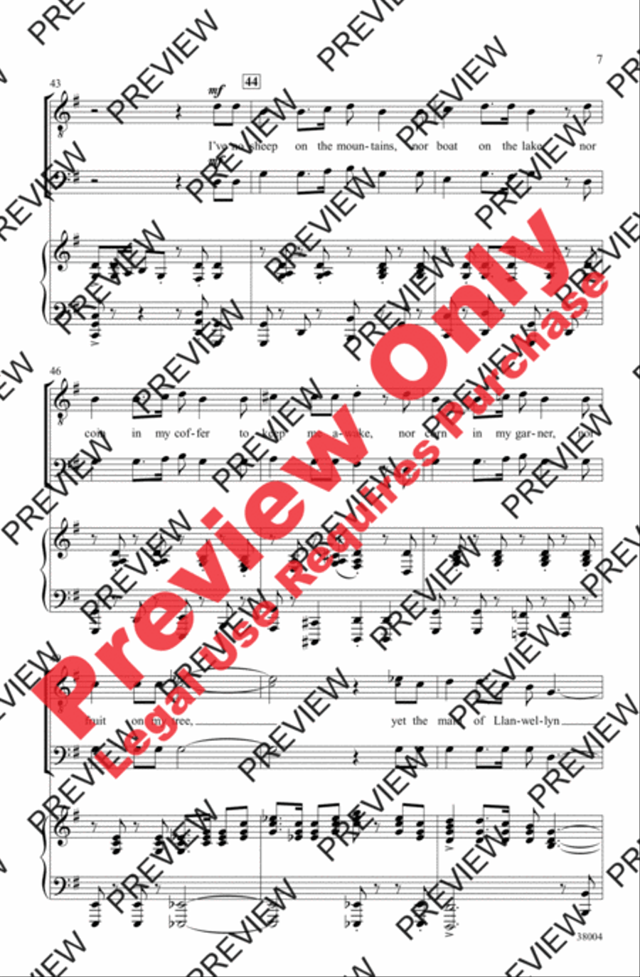 The Maid of Llanwellyn The Maid of Llanwellyn Men's Choir scores gallery preview page 7
