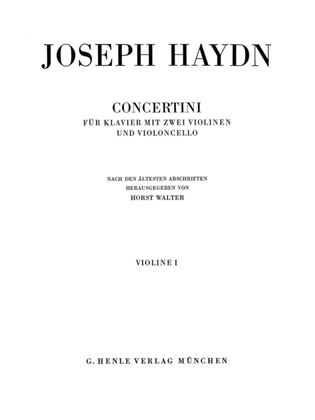 Book cover for Concertini for Piano (Harpsichord) with Two Violins and Violoncello