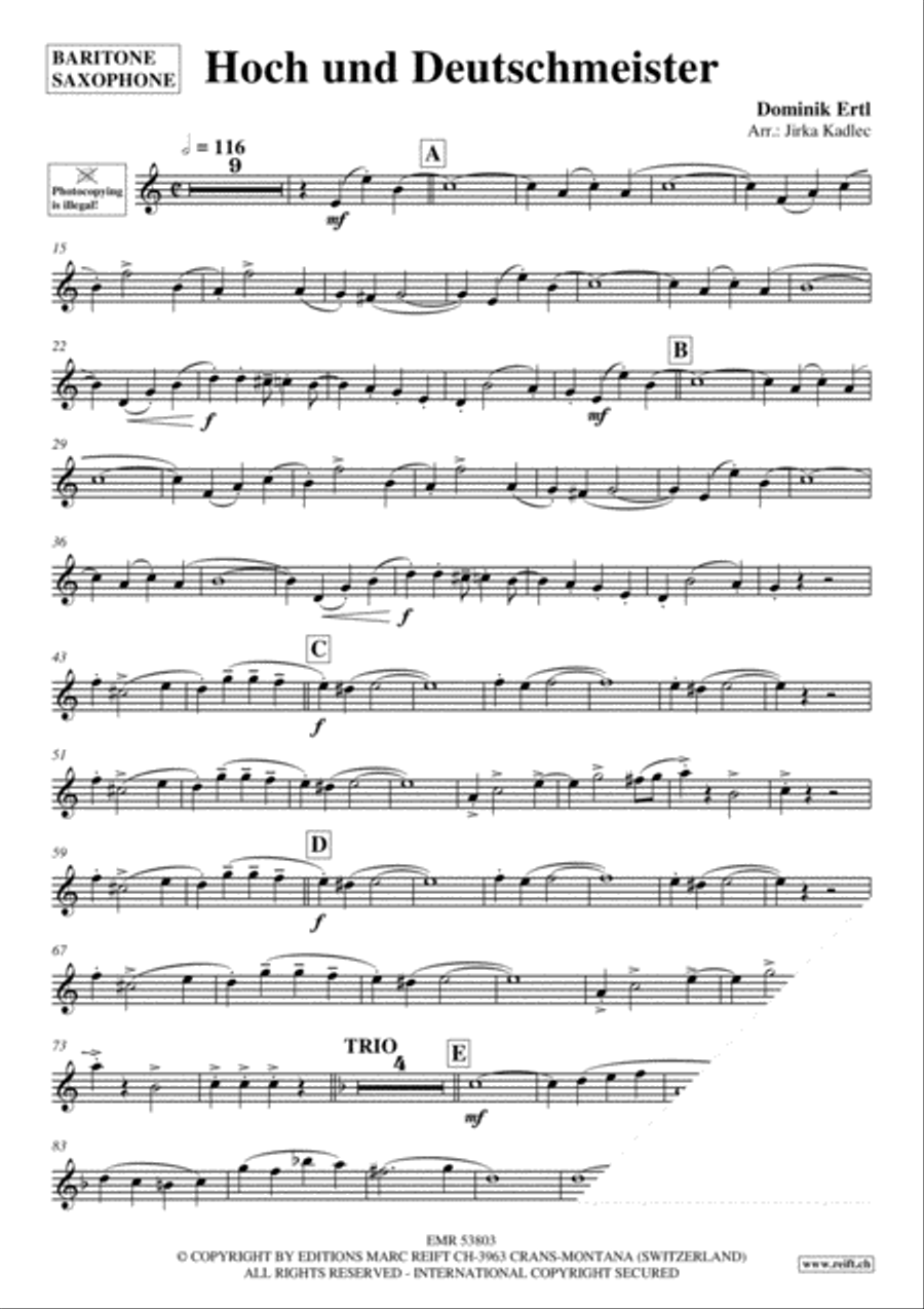 Hoch und Deutschmeister Baritone Saxophone scores gallery preview page 3