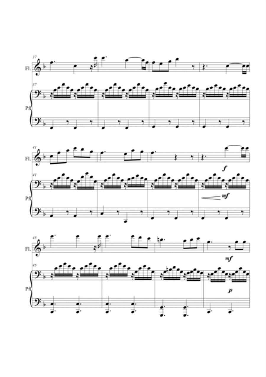 Va pensiero (from Nabucco). Flute and piano Flute Solo scores gallery preview page 4