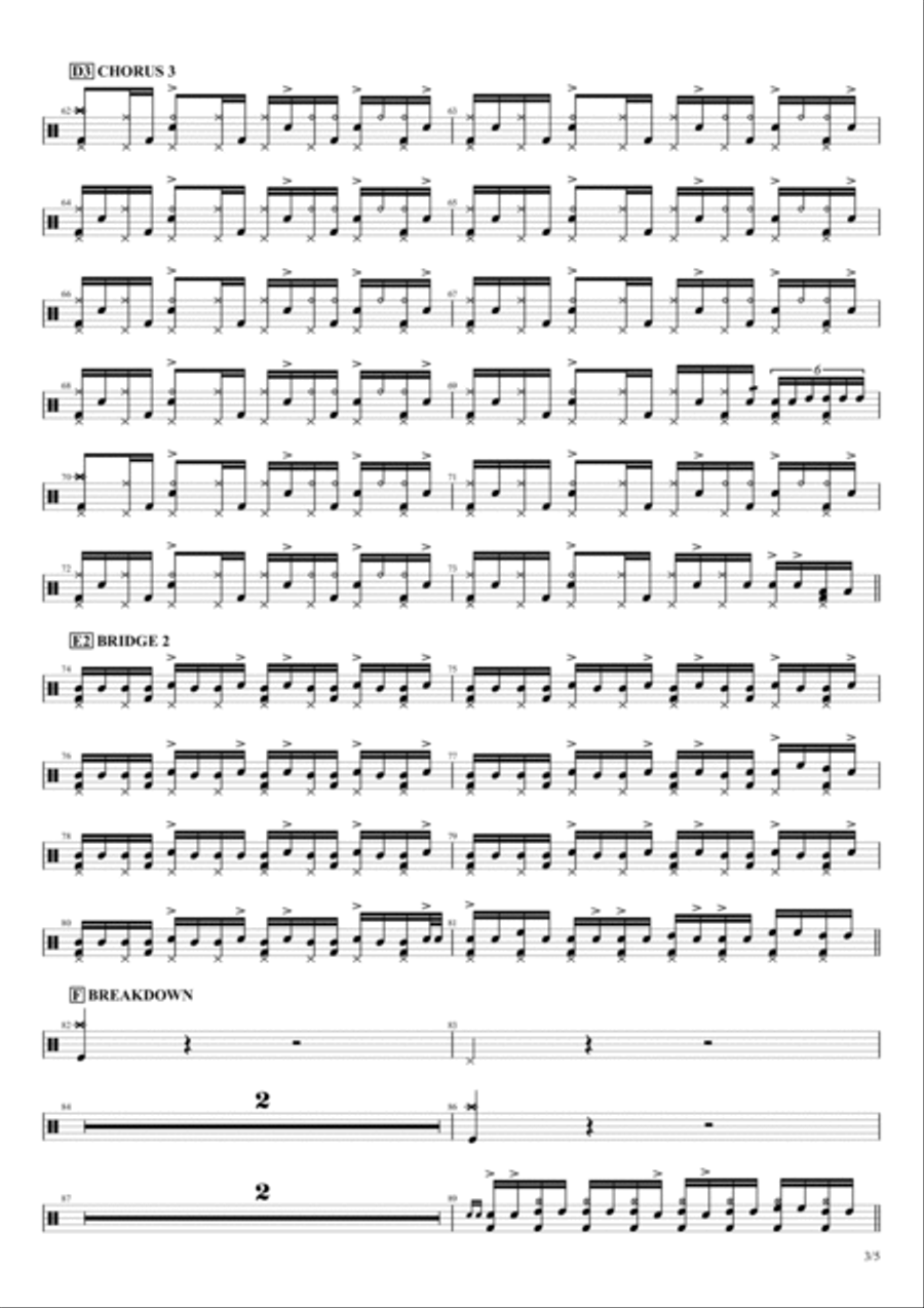 Let Me Entertain You Drum Set scores gallery preview page 3