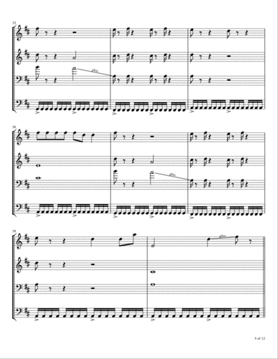 I Would Die 4 U Brass Ensemble scores gallery preview page 6