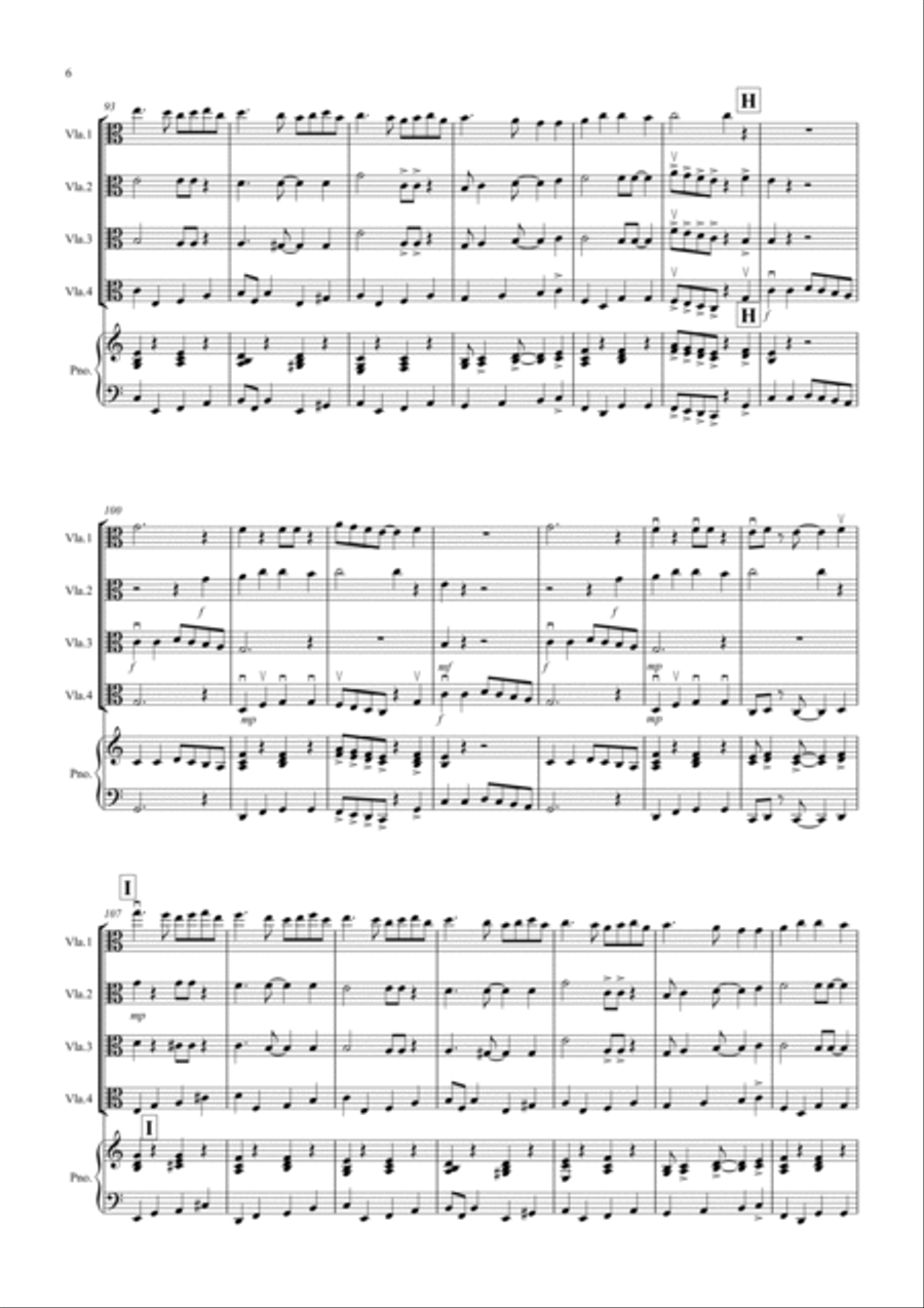 3 Jazzy Christmas Pieces for Viola Quartet Viola Solo scores gallery preview page 6