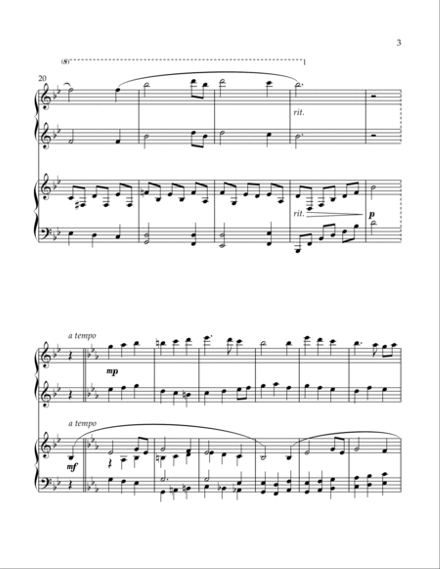 Amazing Grace (Piano Duet) 1 Piano, 4-Hands scores gallery preview page 3