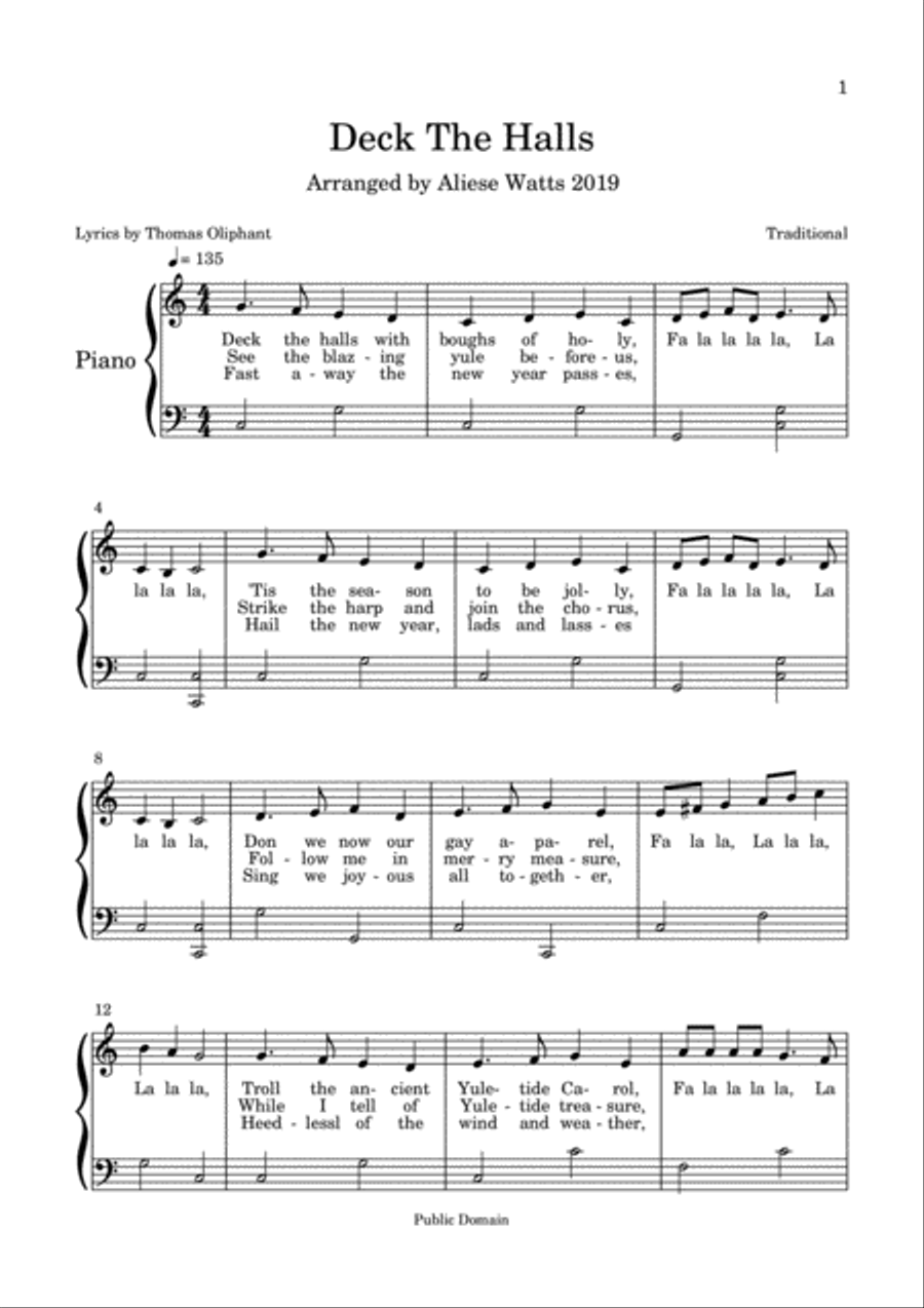 Deck The Halls Voice scores gallery preview page 1