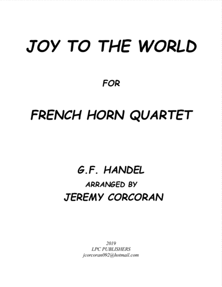 Joy to the World for French Horn Quartet image number null