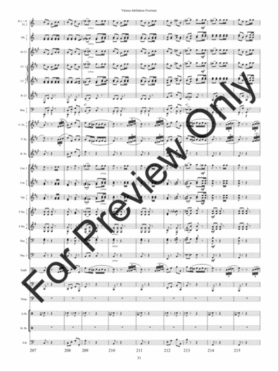 Vienna Jubilation Overture Concert Band scores gallery preview page 34