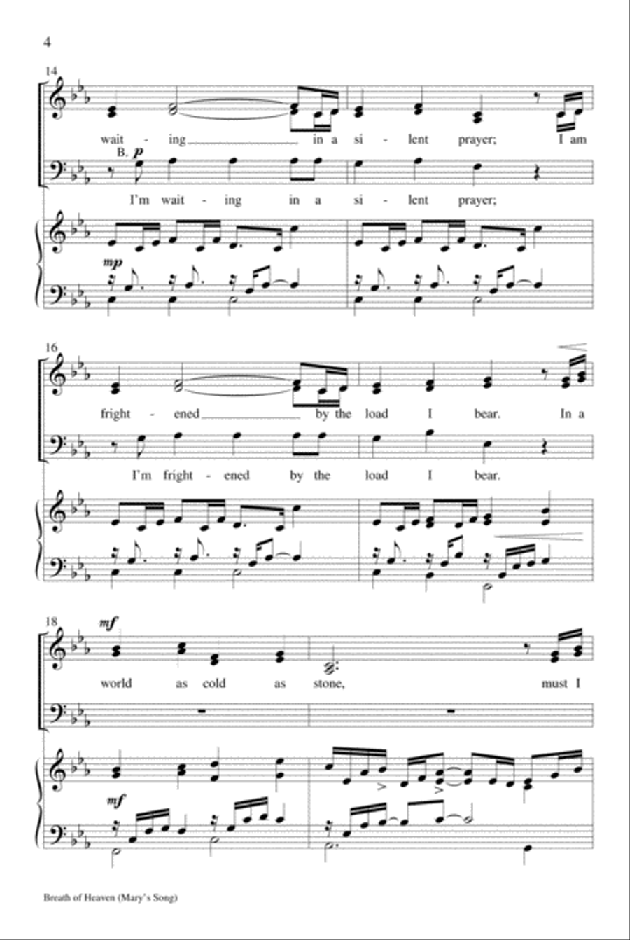 Breath of Heaven (Mary's Song) 3-Part scores gallery preview page 4