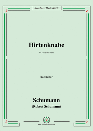 Book cover for Schumann-Hirtenknabe,in c minor,for Voice and Piano