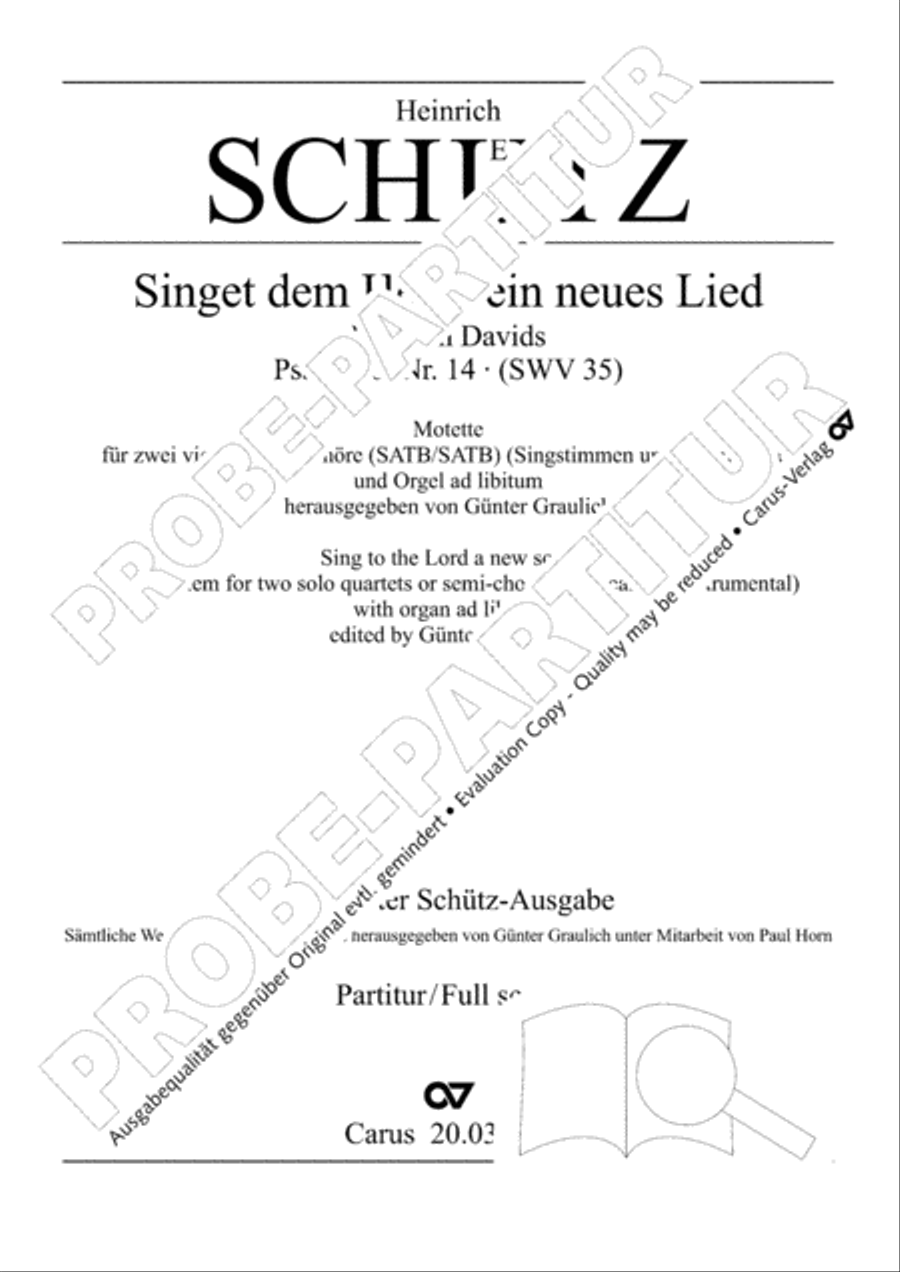 Sing to the Lord a new song (Singet dem Herrn ein neues Lied) 4-Part scores gallery preview page 2