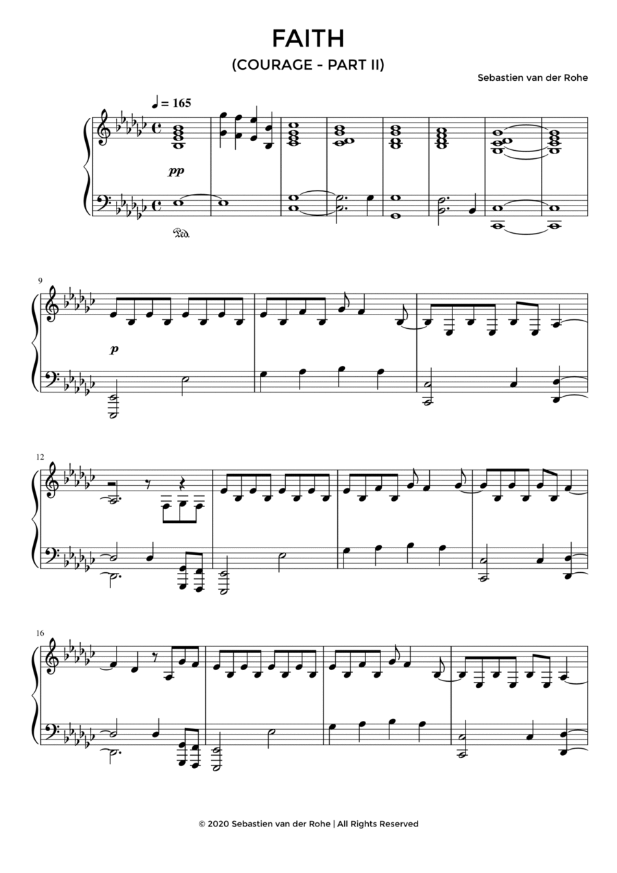 Faith (Courage - Part II) Piano Solo scores gallery preview page 1