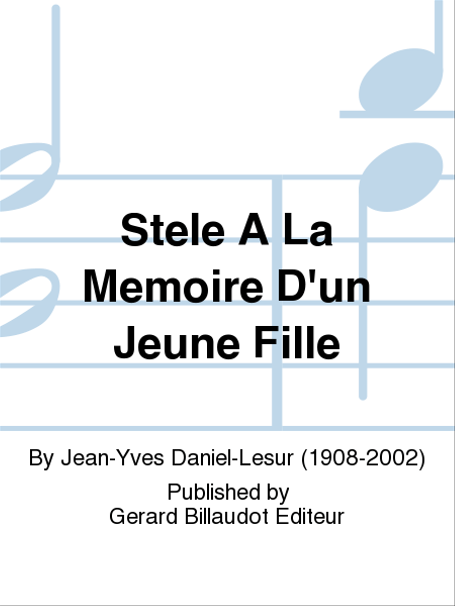 Stele A La Memoire D'Un Jeune Fille Flute scores gallery preview page 1