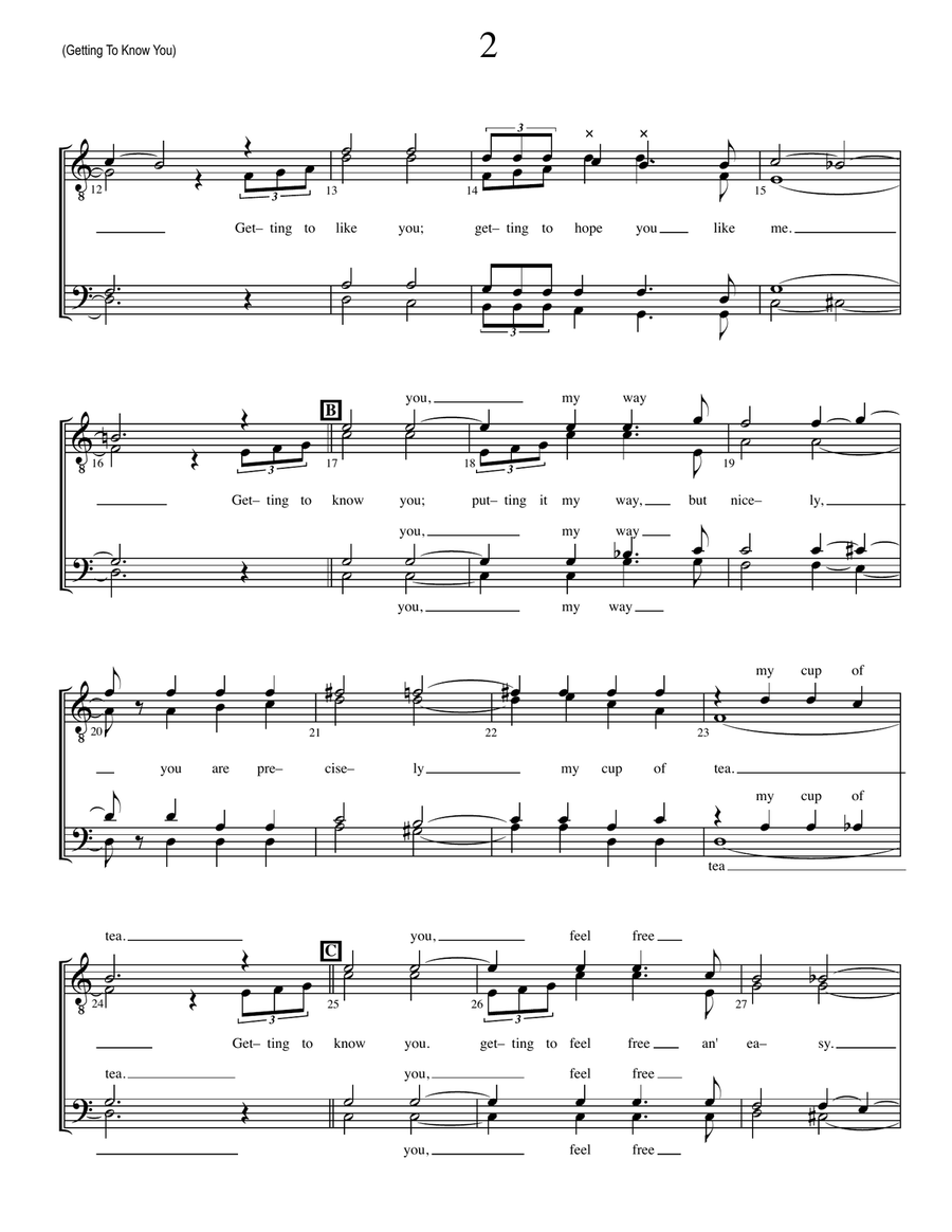 Getting To Know You TTBB scores gallery preview page 2