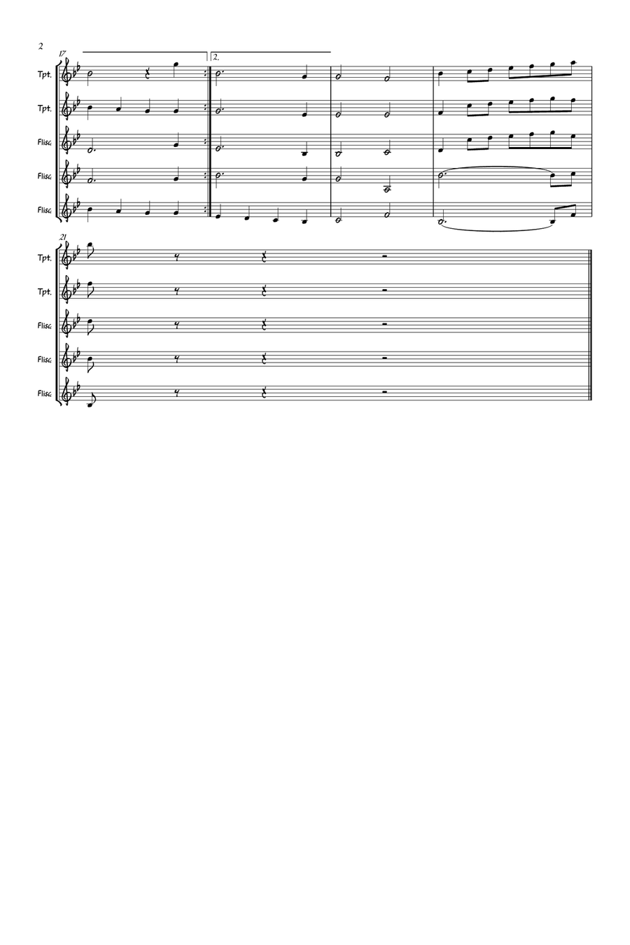 Auld Lang Syne Trumpet Quintet Brass Quintet scores gallery preview page 2