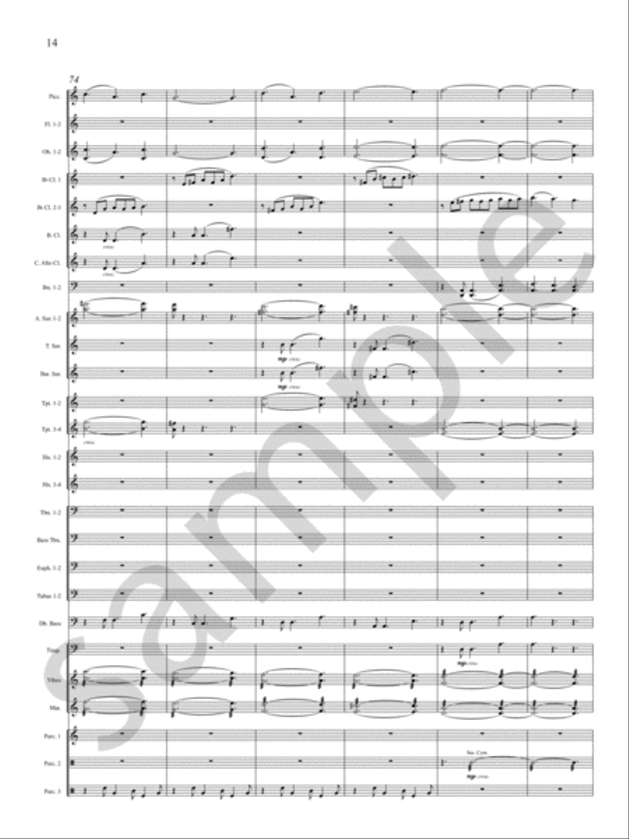 Visions (4. From Celestial Dancers) Concert Band scores gallery preview page 15