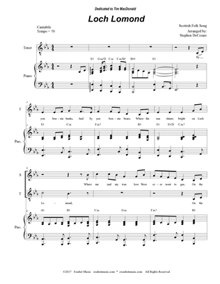 Loch Lomond (2-part choir - (Soprano and Tenor)