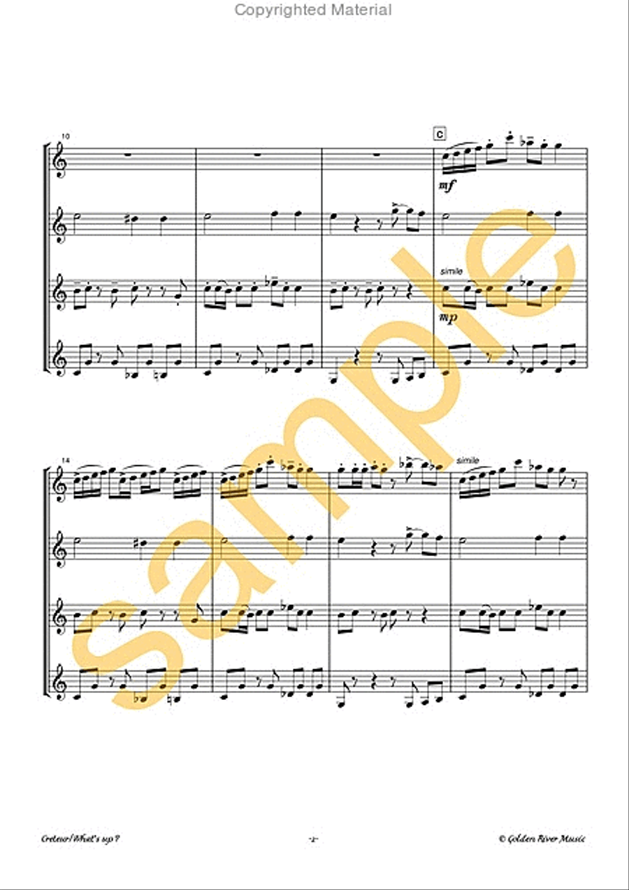 What's up Clarinet Quartet scores gallery preview page 3