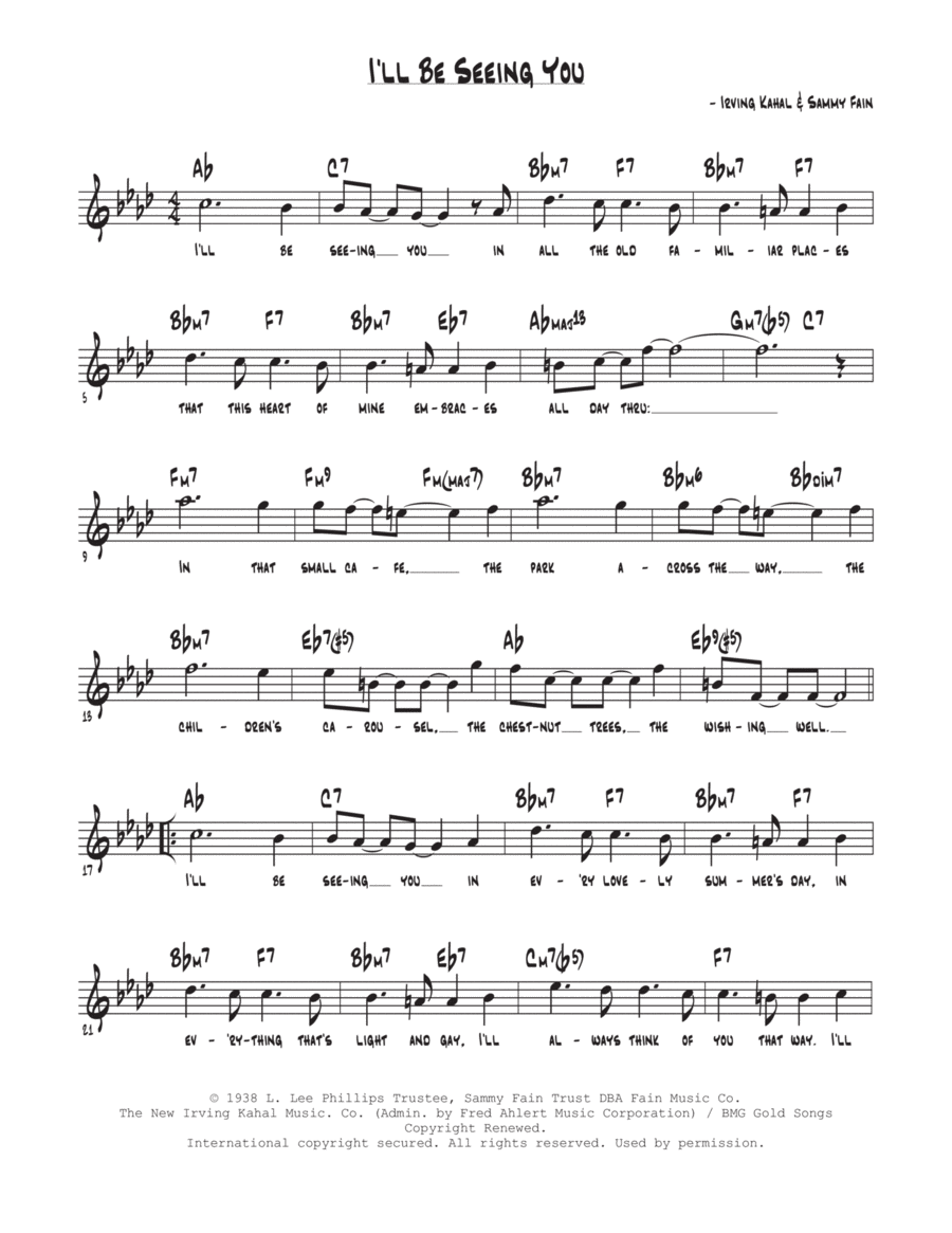 I'll Be Seeing You I'll Be Seeing You Piano scores gallery preview page 1