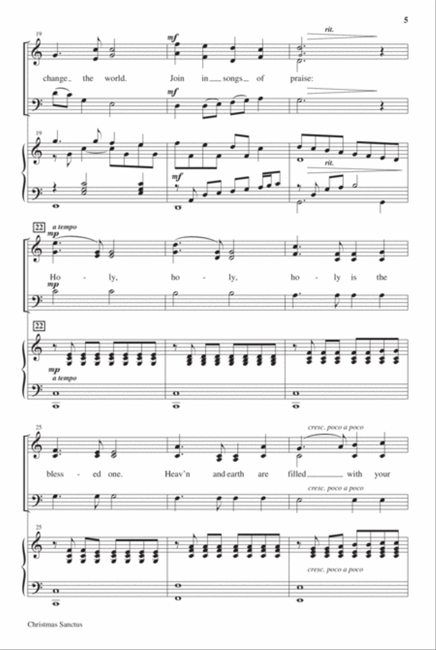 Christmas Sanctus 3-Part scores gallery preview page 6