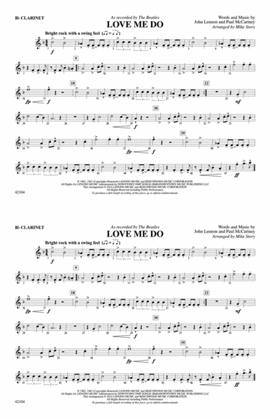 Love Me Do: 1st B-flat Clarinet