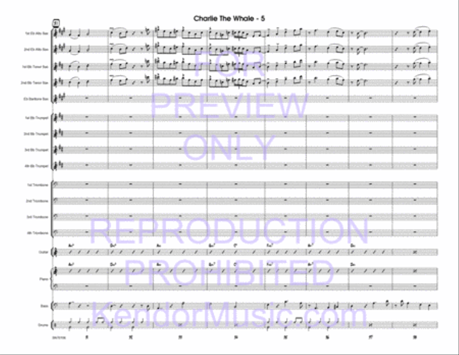Charlie The Whale (Full Score) Jazz Ensemble scores gallery preview page 6
