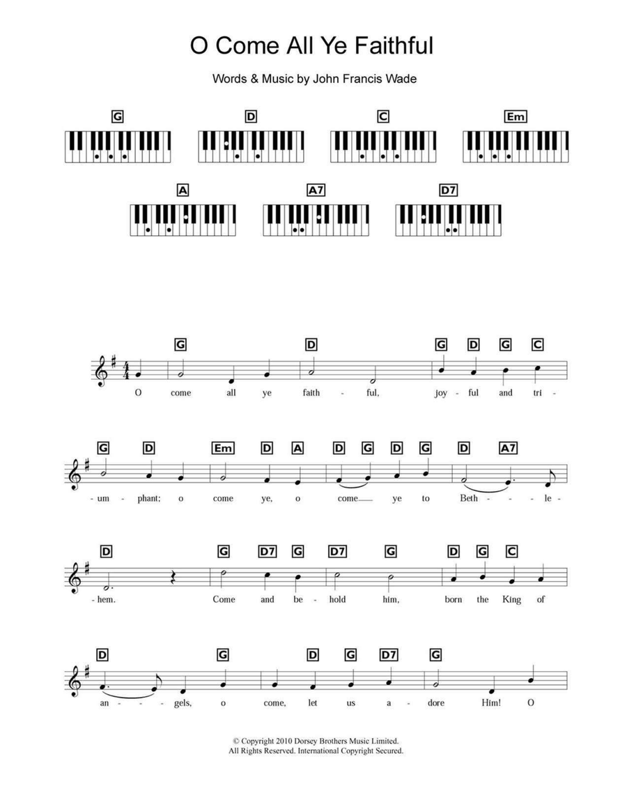 O Come, All Ye Faithful (Adeste Fideles) Piano scores gallery preview page 1