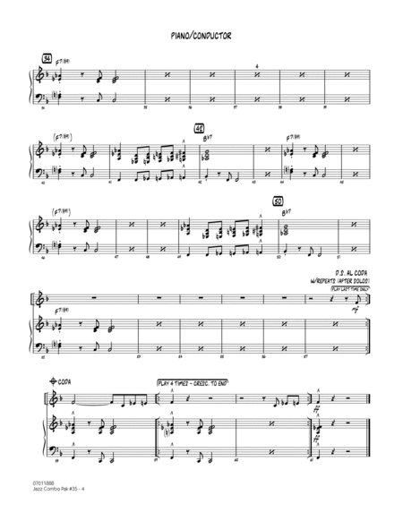 Jazz Combo Pak #35 (Cannonball Adderley) - Piano/Conductor Score image number null