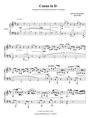 Pachelbel: Canon in D for Solo Piano