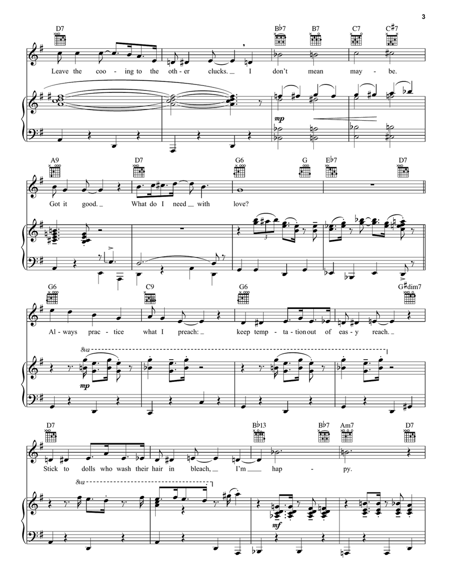 What Do I Need With Love (from Thoroughly Modern Millie) Piano, Vocal, Guitar scores gallery preview page 3
