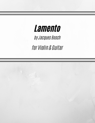 Book cover for Lamento (for Violin and Guitar)