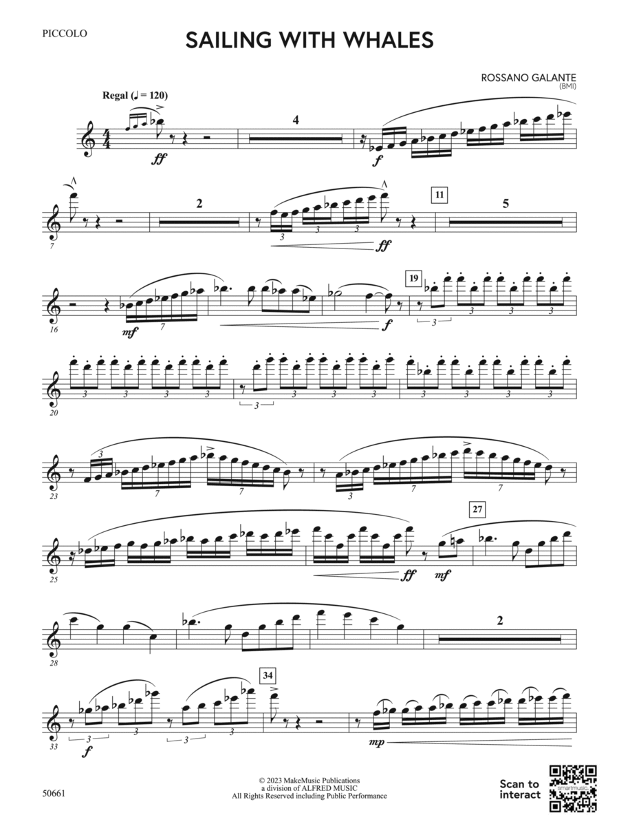 Sailing with Whales: Piccolo Concert Band scores gallery preview page 1