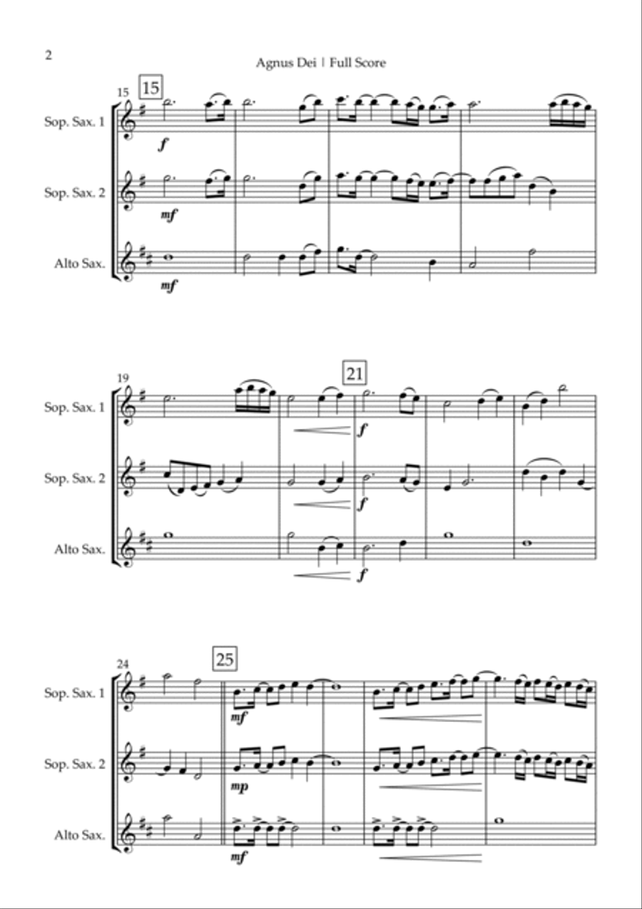 Agnus Dei Woodwind Trio scores gallery preview page 2