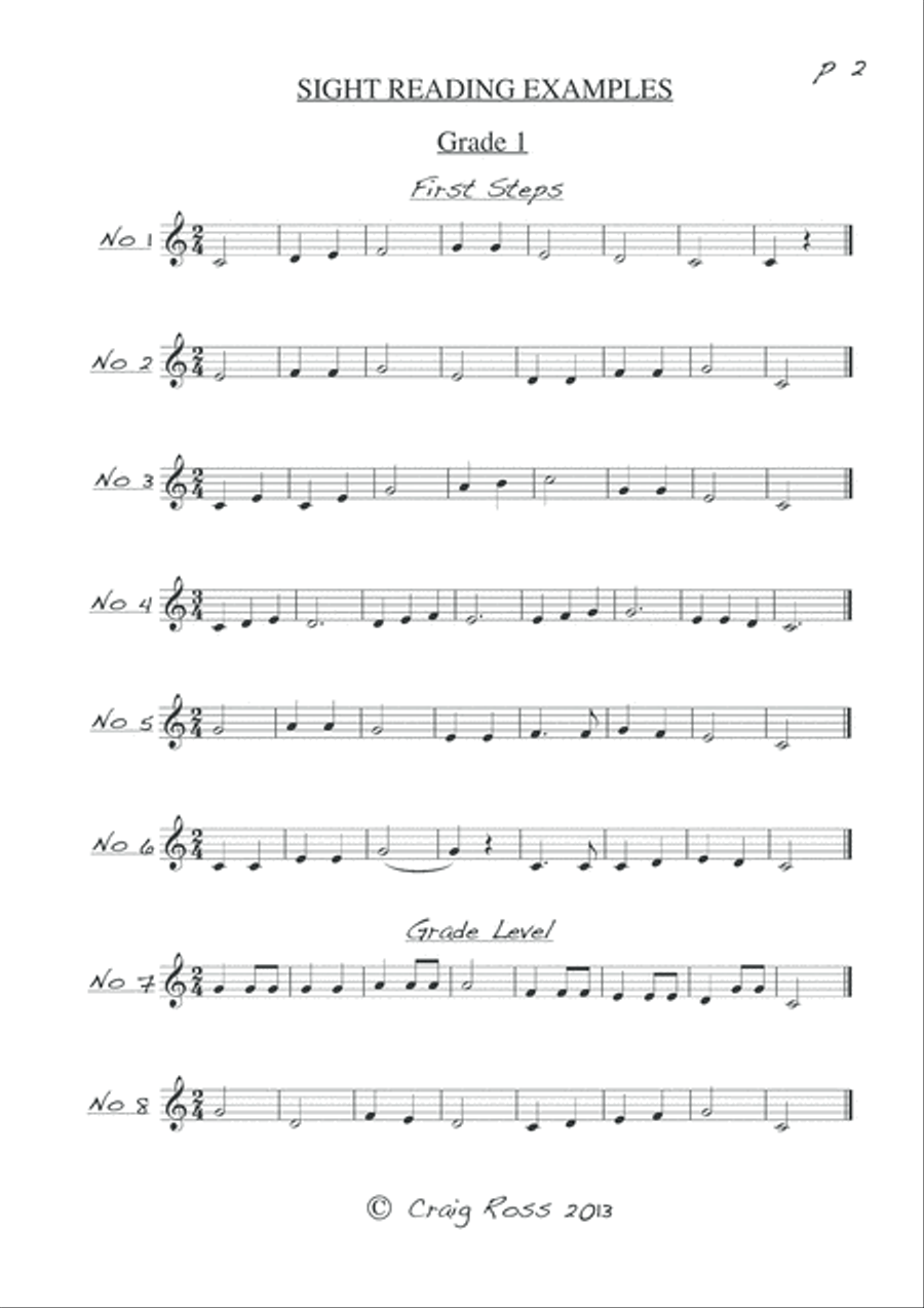 AMEB Compatible Sight Reading for Grade 1 and 2 Trumpet Trumpet Duet scores gallery preview page 4