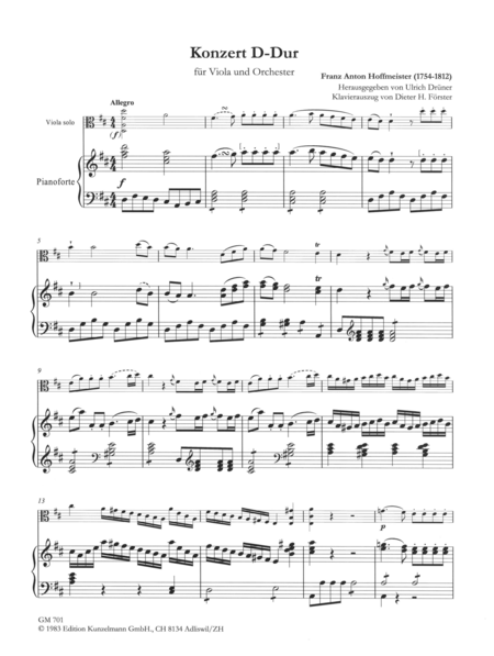 Concerto for viola in D major
