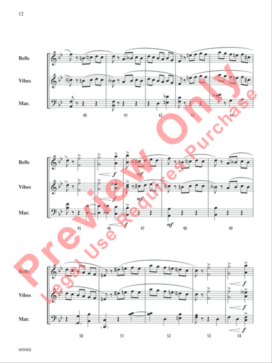 Classic Mallet Trios -- Tchaikovsky Small Ensemble scores gallery preview page 13