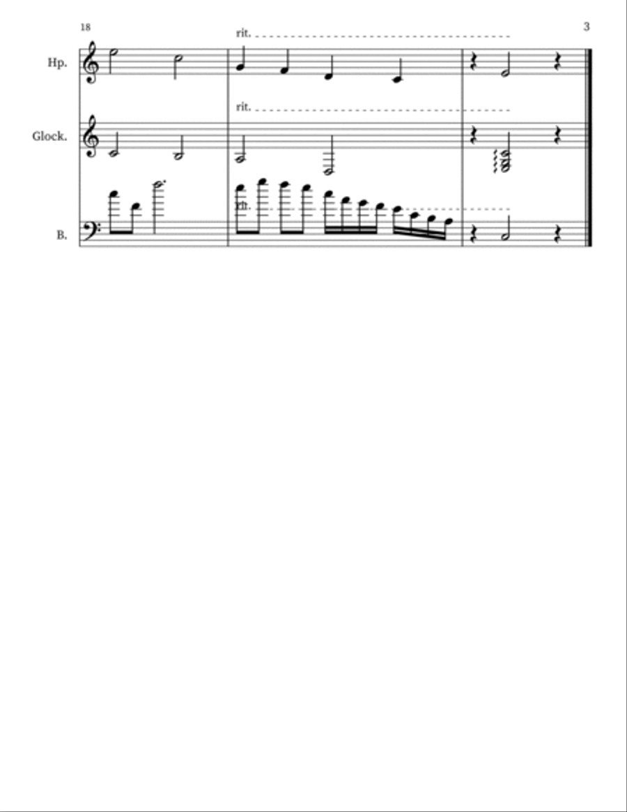 Z 106 for harp, glockenspiel & upright bass Double Bass scores gallery preview page 3