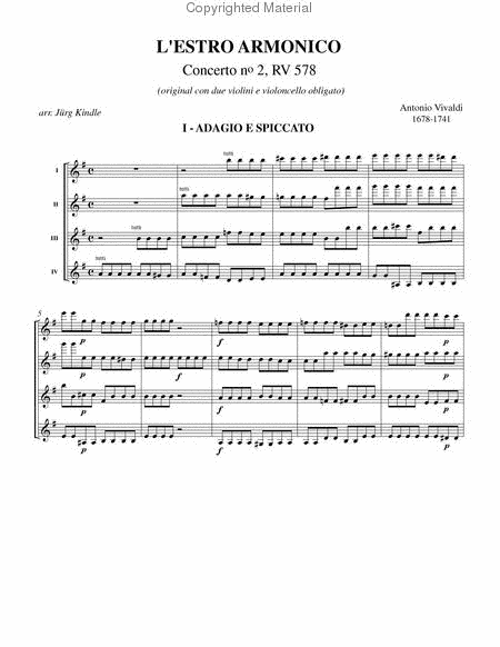 L'Estro Armonico, Concerto no 2, RV 578
