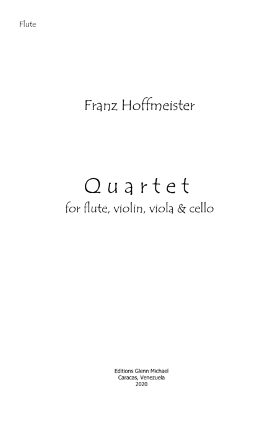 Flute Quartet Hoffmeister image number null