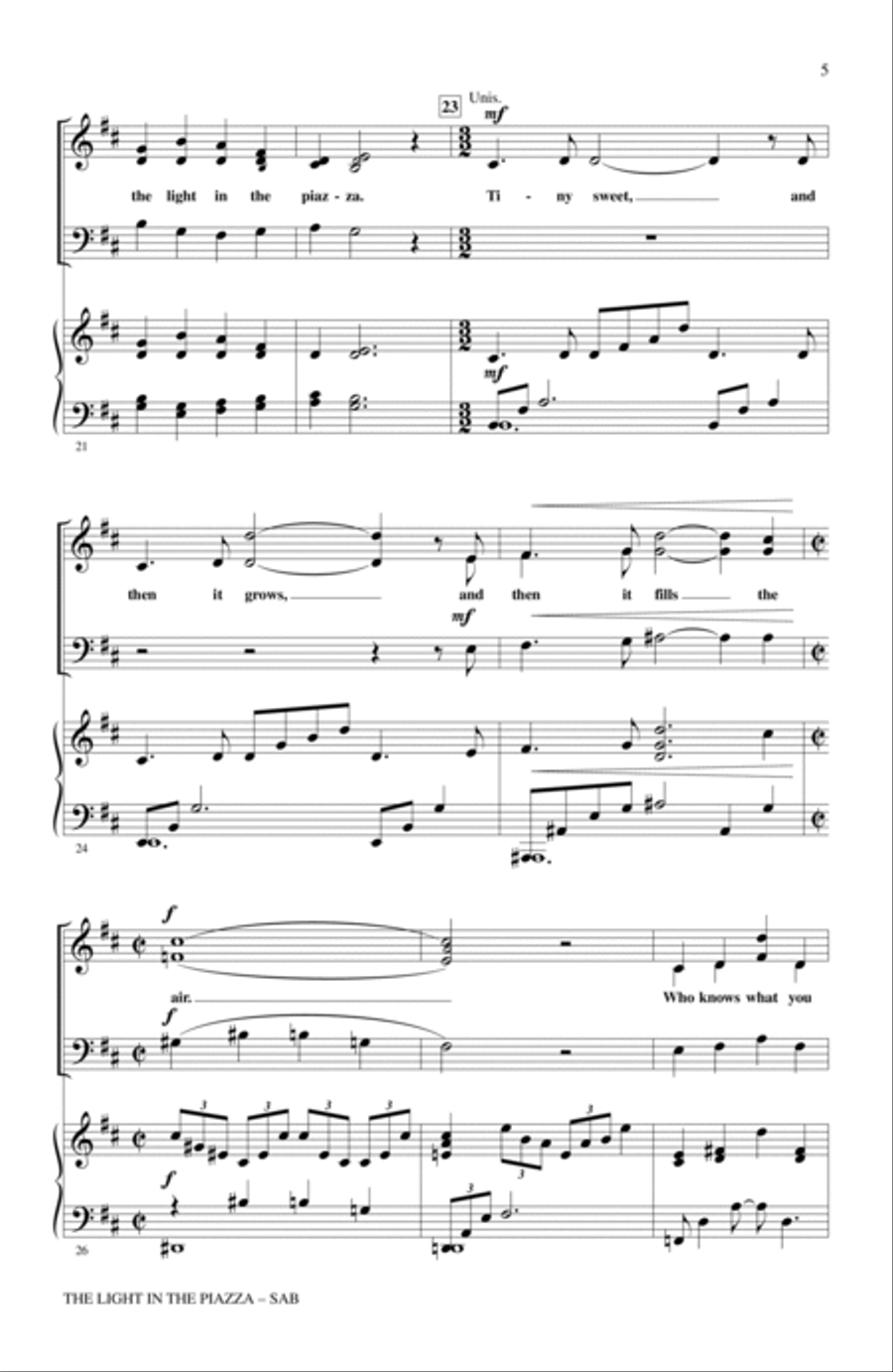 The Light In The Piazza (arr. John Purifoy) 3-Part scores gallery preview page 3