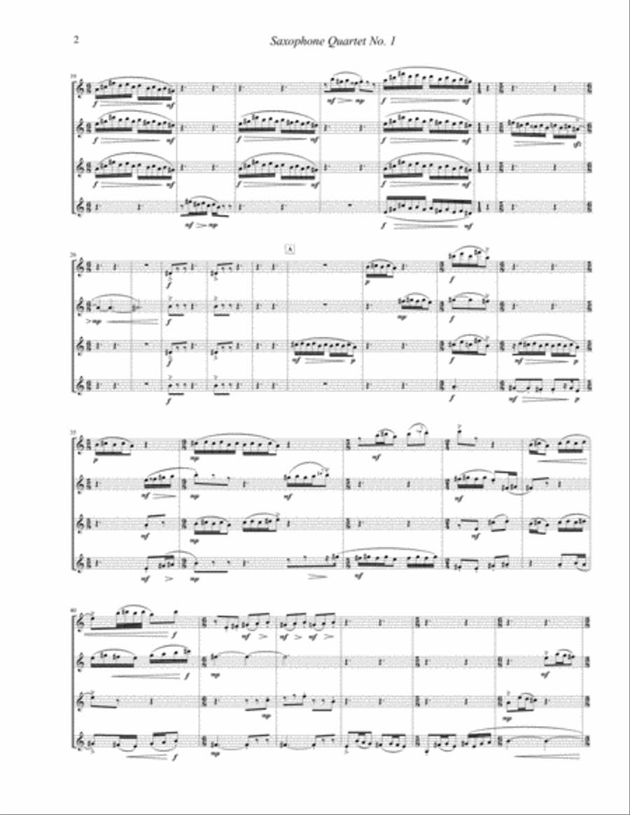 Saxophone Quartet Nr. 1 (2018) Saxophone Quartet scores gallery preview page 2