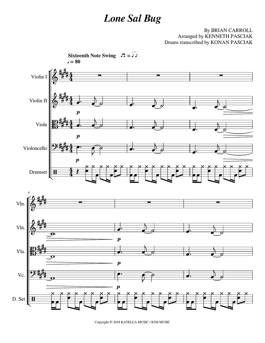 Lone Sal Bug String Quartet scores gallery preview page 1