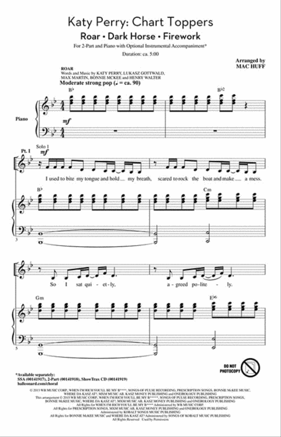 Katy Perry: Chart Toppers SSA scores gallery preview page 2