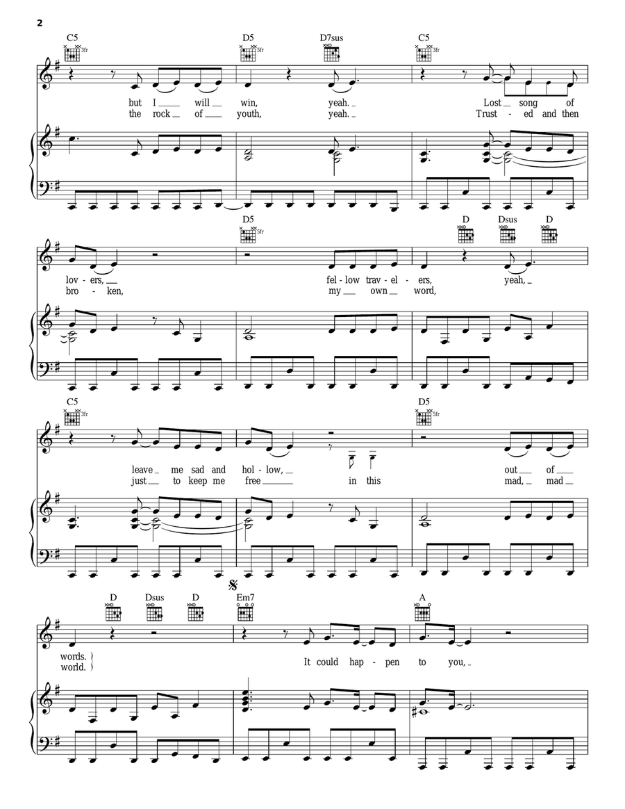 Catch My Fall Catch My Fall Piano, Vocal, Guitar scores gallery preview page 2